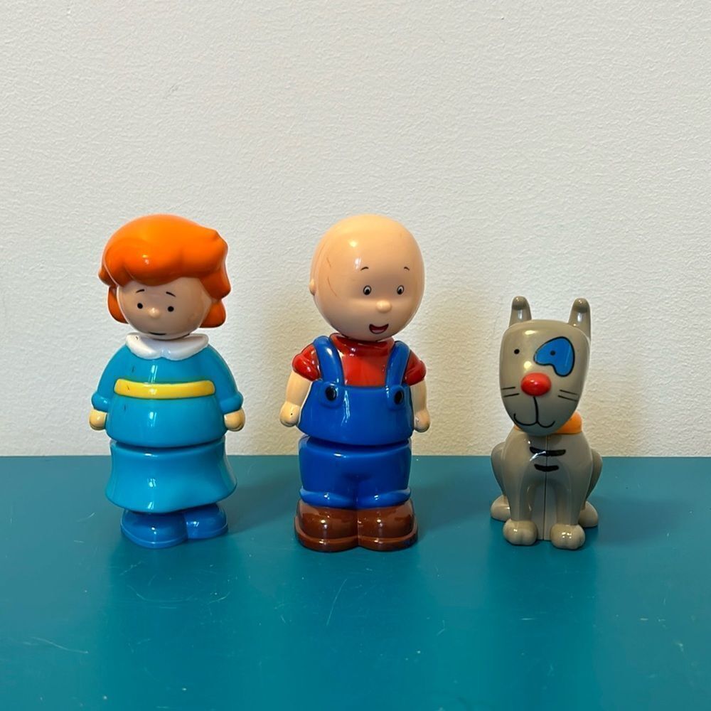 Caillou PBS Kids Build A Figure Pop Apart Snap Play Figures 2006 Famosa Lot Of 3